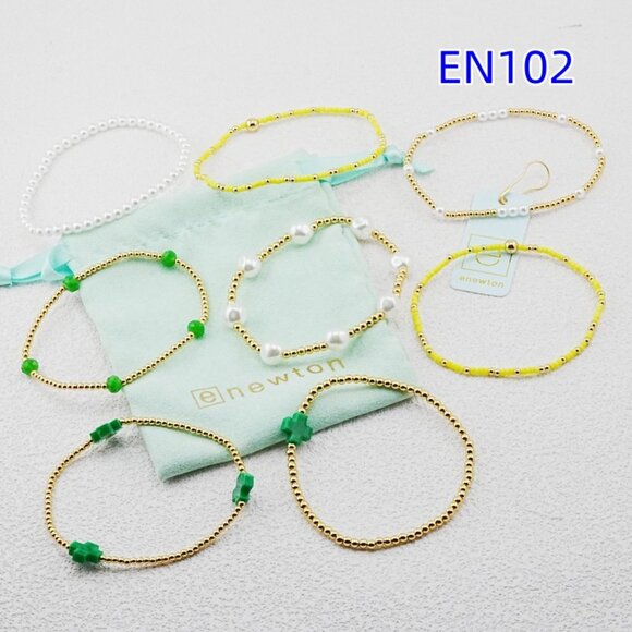 Enewton Green Cross & Gold Bead Bracelet - Picture 4 of 7